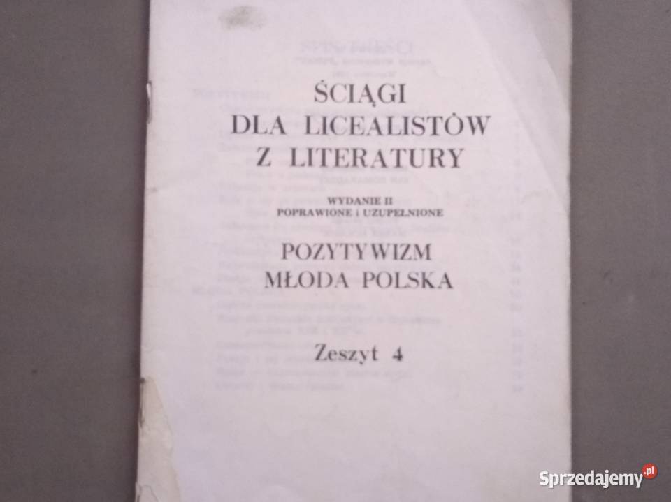 Ci Gi Dla Licealist W Z Literatury Krak W Sprzedajemy Pl