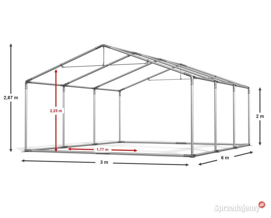 3x6x2m Namiot ogrodowy solidny imprezowy stalowy pawilon DAS Poznań