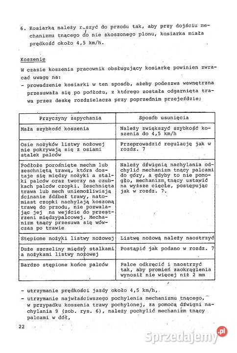 Kosiarka Konna K Instrukcja I Katalog Czesci Stalowa Wola