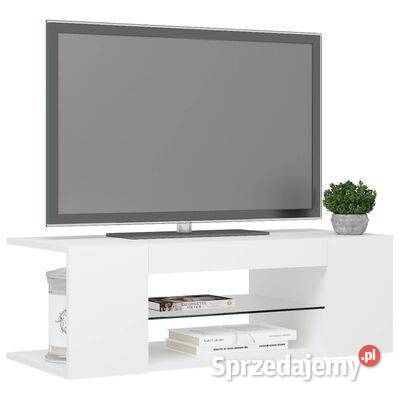 vidaXL Szafka pod TV z oświetleniem LED biała 90x39x30 cm Warszawa