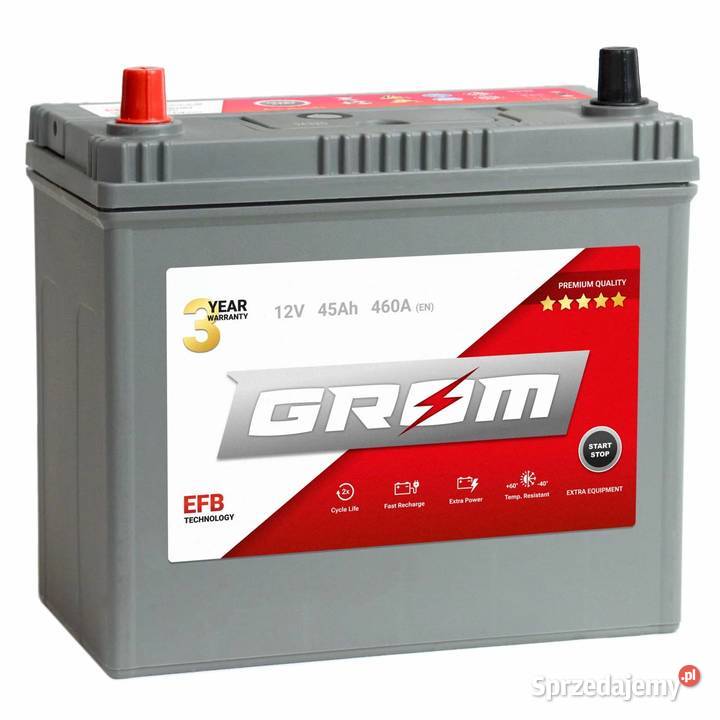 Akumulator GROM EFB START STOP 45Ah 460A Japan Prawy Lewy Plus DTR