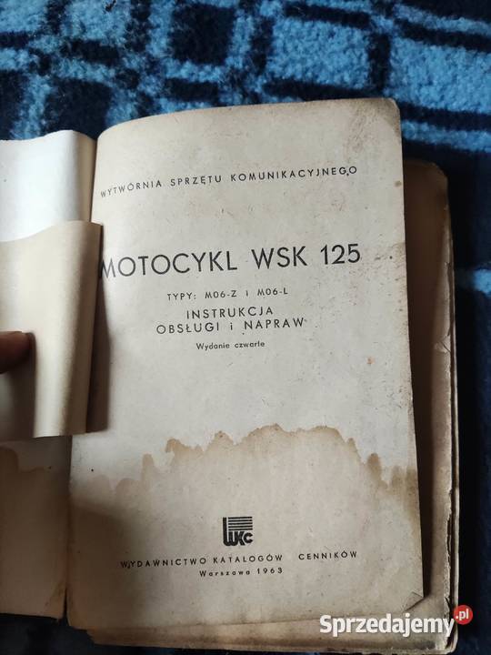 Motocykl WSK Instrukcja obsługi i napraw 125 typ M06 Z M06 Jelenia