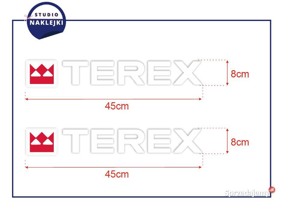 Naklejki Terex 2szt 45x8cm Koparka Ładowarka Łagów Sprzedajemy pl