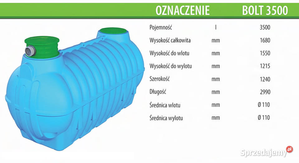 Zbiornik 3500L BOLT na szambo deszczówkę Wrocław Sprzedajemy pl