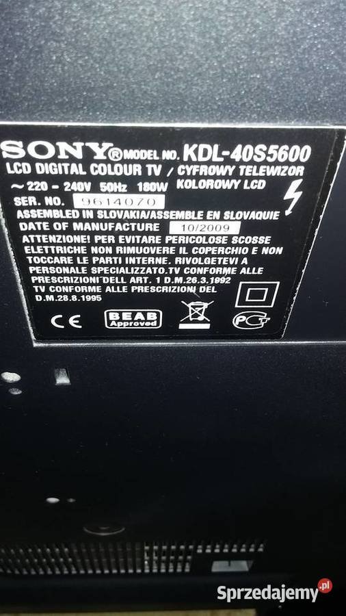 Telewizor Sony Bravia Cali Kdl S Radom Sprzedajemy Pl