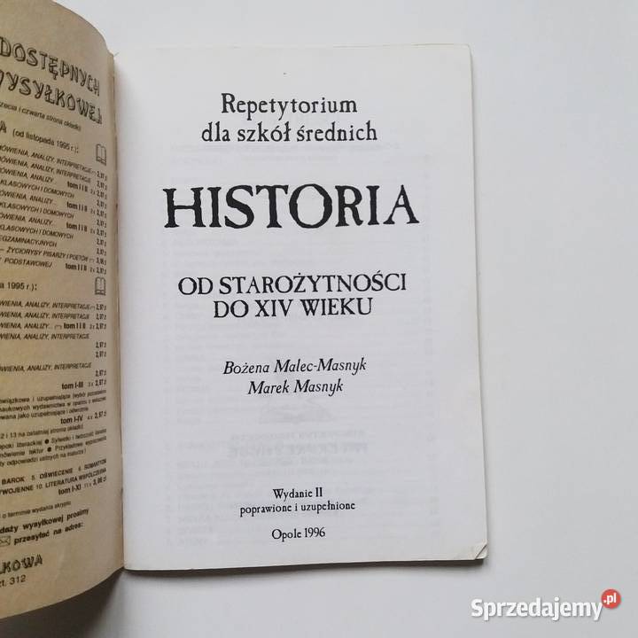 Historia Repetytorium Od Staro Ytno Ci Do Xiv Wieku D Sprzedajemy Pl