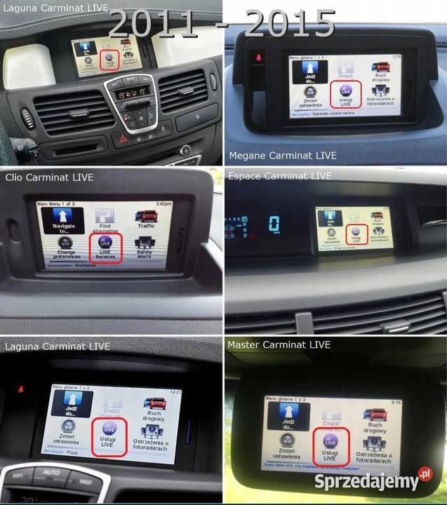 Mapa Renault Megane Laguna Scenic Clio Carminat Tomtom Live