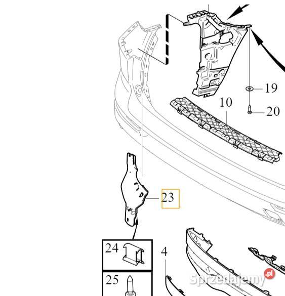 Volvo Xc Ii Slizg Mocowanie Wspornik Zderzaka Tyl Oe Bielany