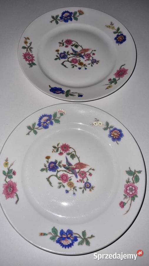 Talerze Deserowe Porcelana Francuska Sztuki Vintage Wola Pod Na