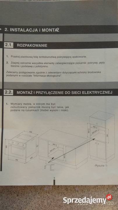 Piekarnik Do Zabudowy Mastercook Fagor Mf X Cz Ci U Ywan Wielu