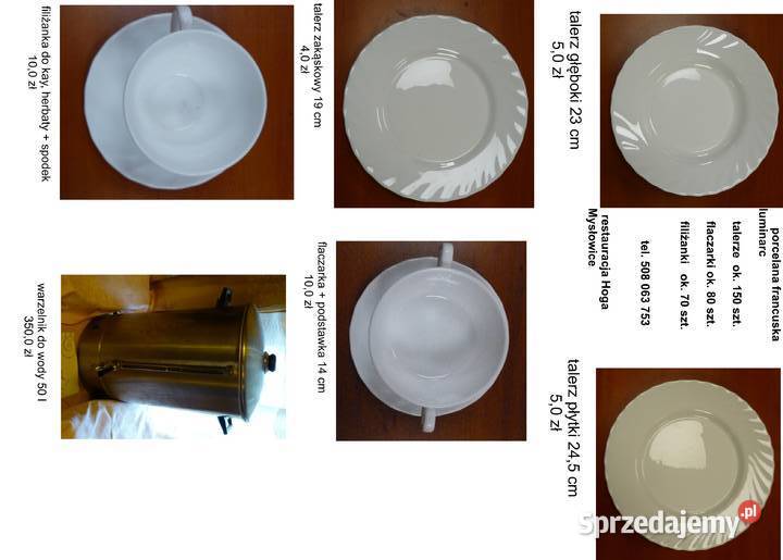 porcelanę używaną luminarc krzesła tapicerowane Gastronomia Mysłowice