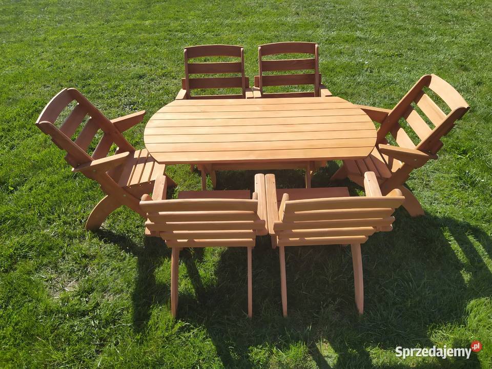 Meble ogrodowe drewniane składane typ X wersja 2 Komplety mebli