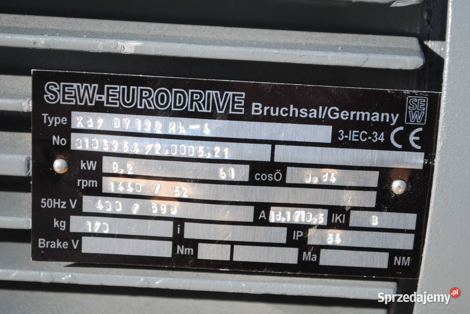 Motoreduktor kątowy 92kw 52obrmin Firmy SEW