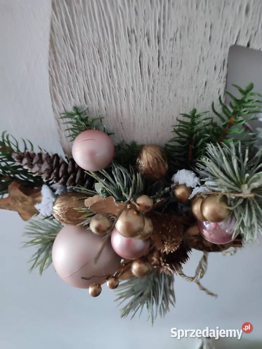 Stroik świąteczny ścienny renifer wianek jeleń Sosnowiec