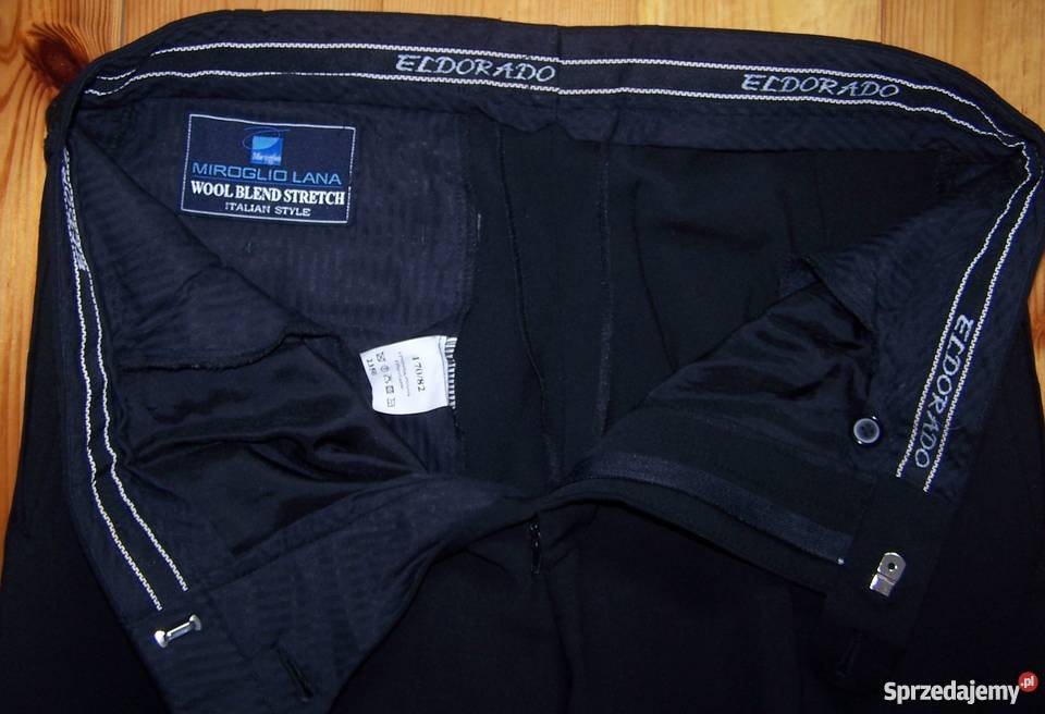 Eleganckie czarne spodnie w kant Eldorado czarny Białystok