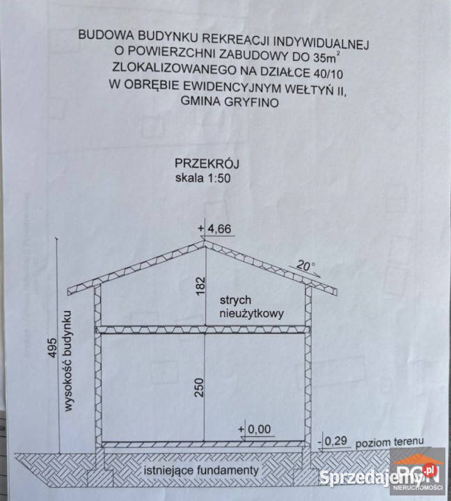 Sprzedam dom wolnostojący Gryfino 35m2 zachodniopomorskie