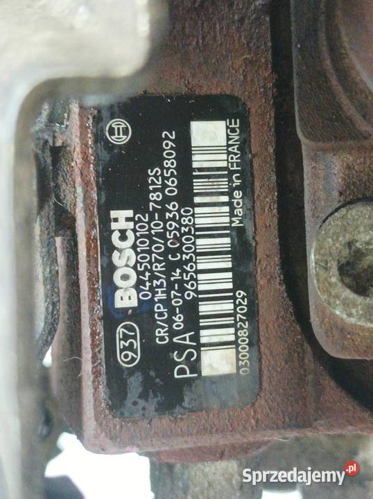 POMPA WTRYSKOWA 0445010102 9656300380 16 HDI Rok produkcji 2006 Pompy wtryskowe sprzedam