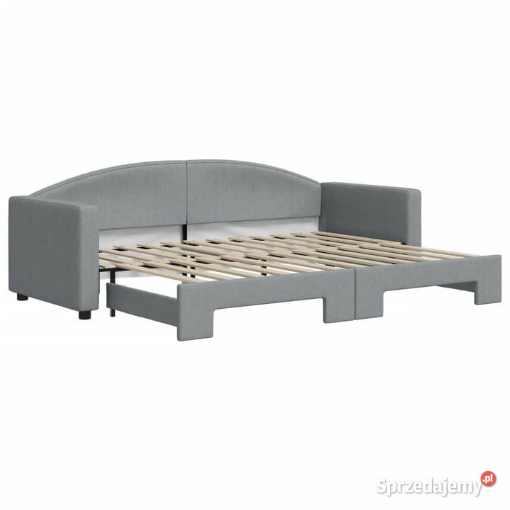 Leżanka rozsuwana jasnoszara tkanina 80x200 223cm mazowieckie Warszawa