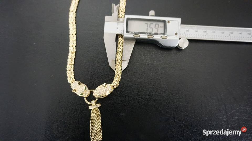 ZŁOTY KRÓLEWSKI NASZYJNIK ŁAŃCUSZEK 28G Warszawa