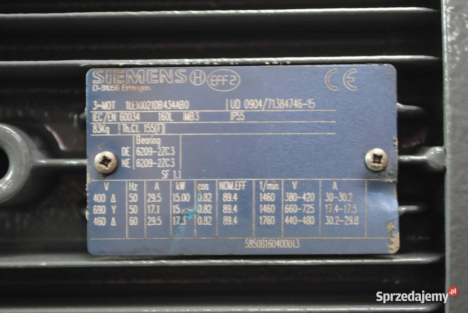 Silnik elektryczny 15kw 1460obrmin Firmy SIEMENS lubuskie Kargowa sprzedam