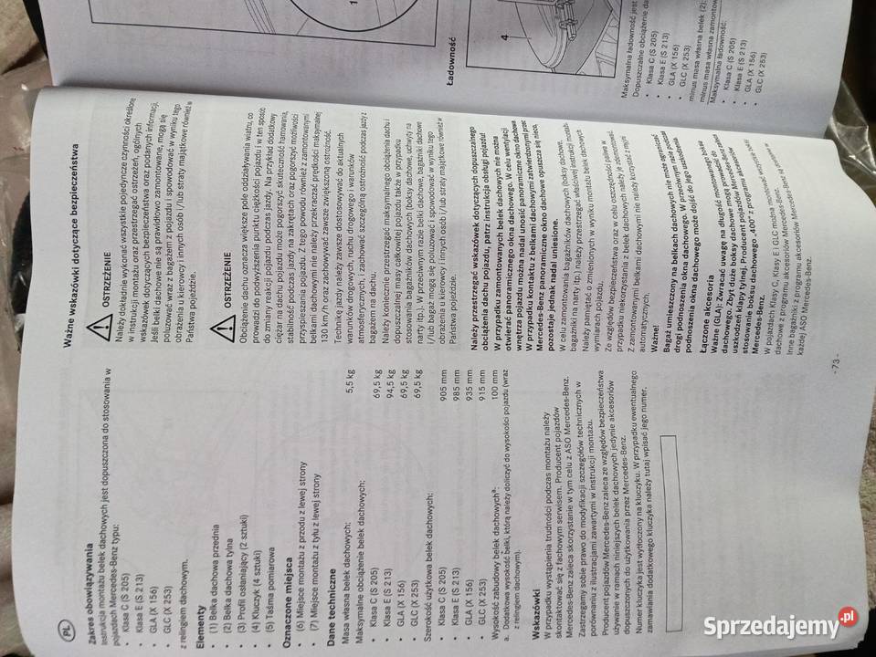 Nowe Relingi dachowe Mercedes Basic Carrier Bars Relingi dachowe Części samochodowe Białystok