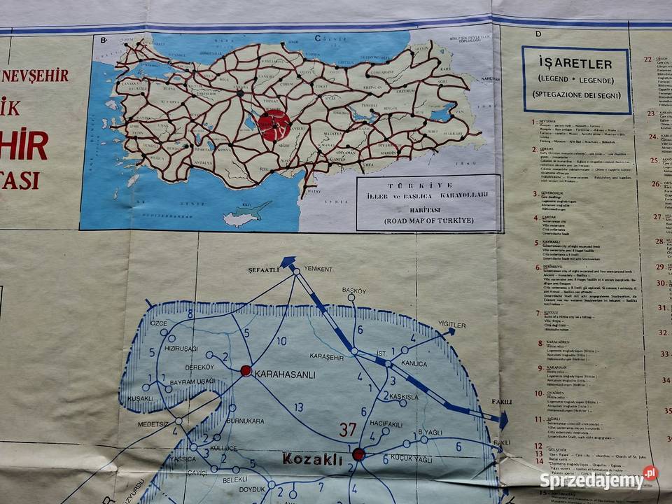 Turcja Nevsehir il Haritasi touristic map Mapy i przewodniki małopolskie Kraków