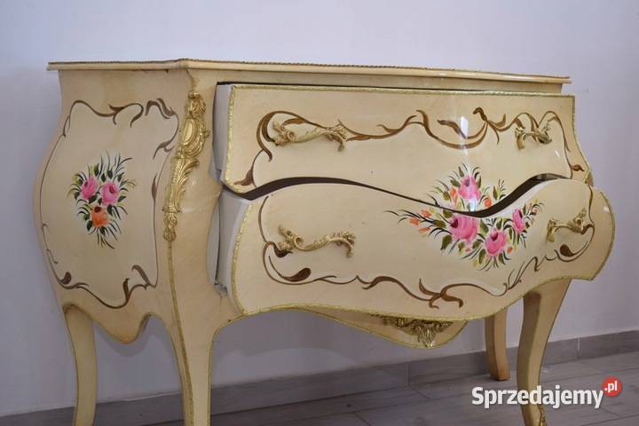 Pałacowa Drewniana Komoda z Malunkami Szafa małopolskie