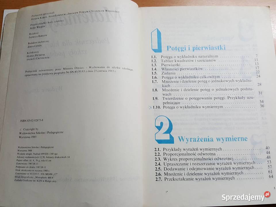 MATEMATYKA 8 podręcznik kl ósmej S Wołodźko Złotniki