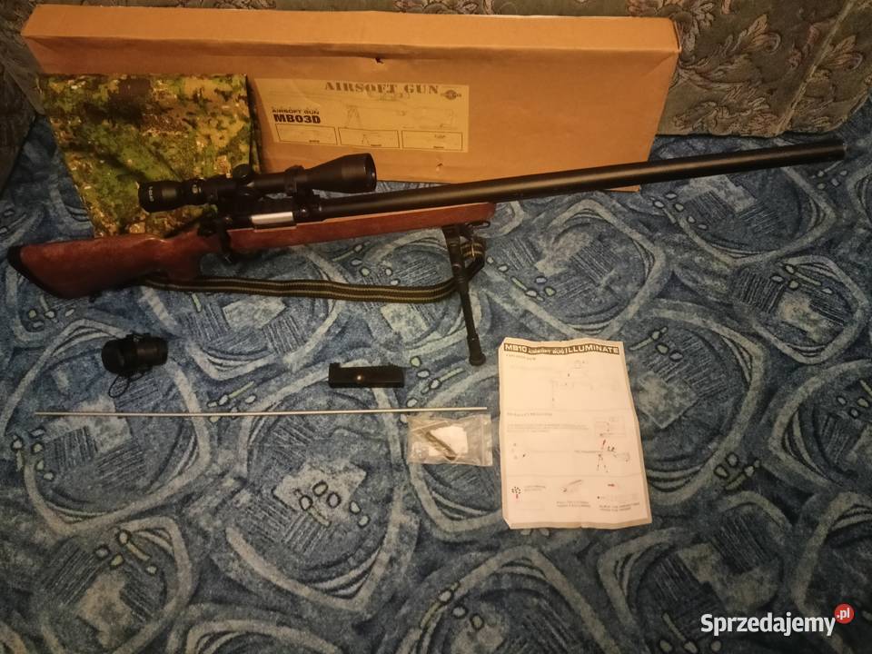 Pistolet na kulki snajperka airsoft luneta MB03D lubelskie Lublin
