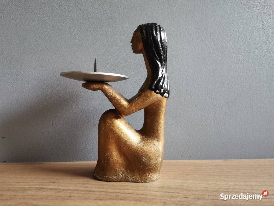 Stary metalowy świecznik figurka Egipcjaka Siemianowice Śląskie sprzedam