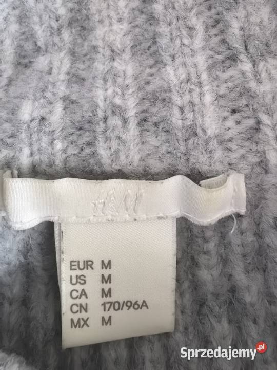 Sweter damski rozmiar M gruby szary HM