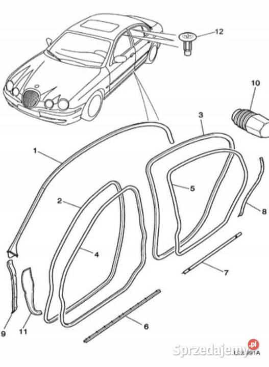 USZCZELKA KAROSERYJNA LEWA JAGUAR STYPE 0008 osobowe