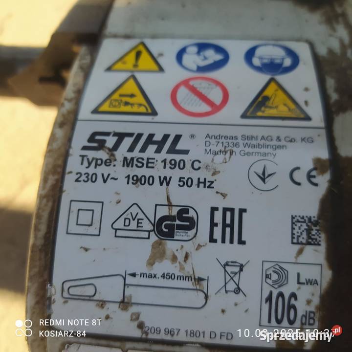 koło zębate STIHL MSE 190 C 190C 170 210 250 mse Borki