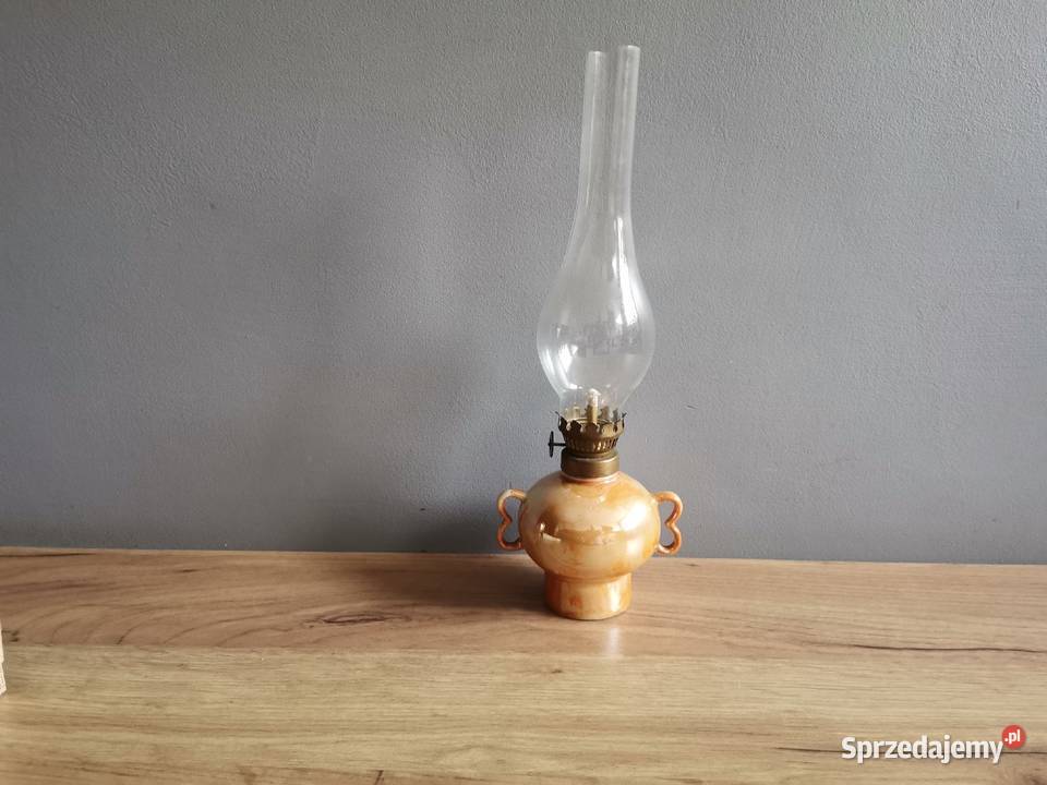 Stara lampa lampka naftowa porcelana Bogucice śląskie