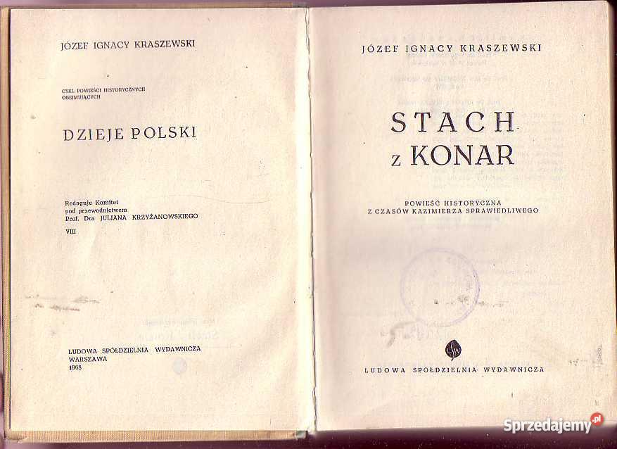 3359 STACH Z KONAR JÓZEF IGNACY KRASZEWSKI Proza i poezja Czyrna sprzedam