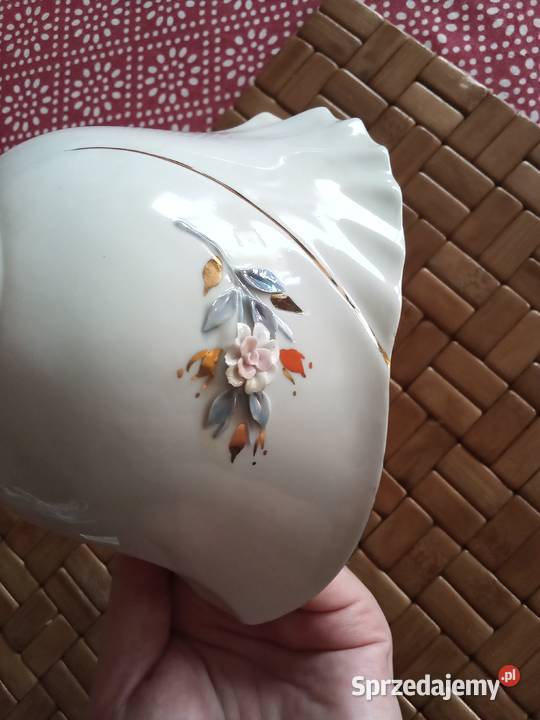 Prl bomboniera iryzowany cienka porcelana Fenix Ceramika i szkło Łódź