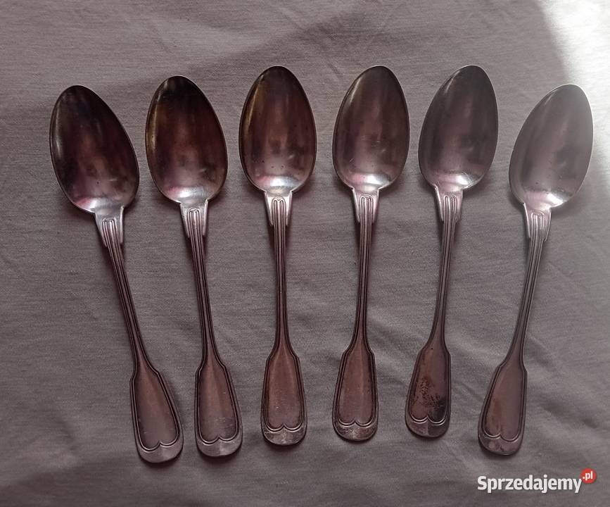 Komplet 6 platerowanych łyżek stołowych Gustaw