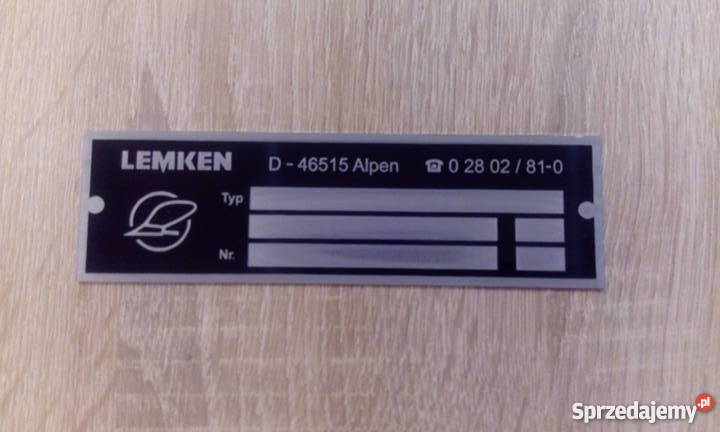 Tabliczki znamionowe do maszyn rolniczych Pozostałe Wola Wiewiecka