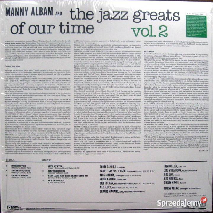 MANNY ALBAM The Jazz Greats of Our Time LP NM płyta winylowa Szczecin