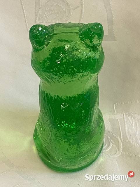 Figurka niedźwiadka ze szkła uranowego Antyki, Sztuka, Kolekcje Kraków