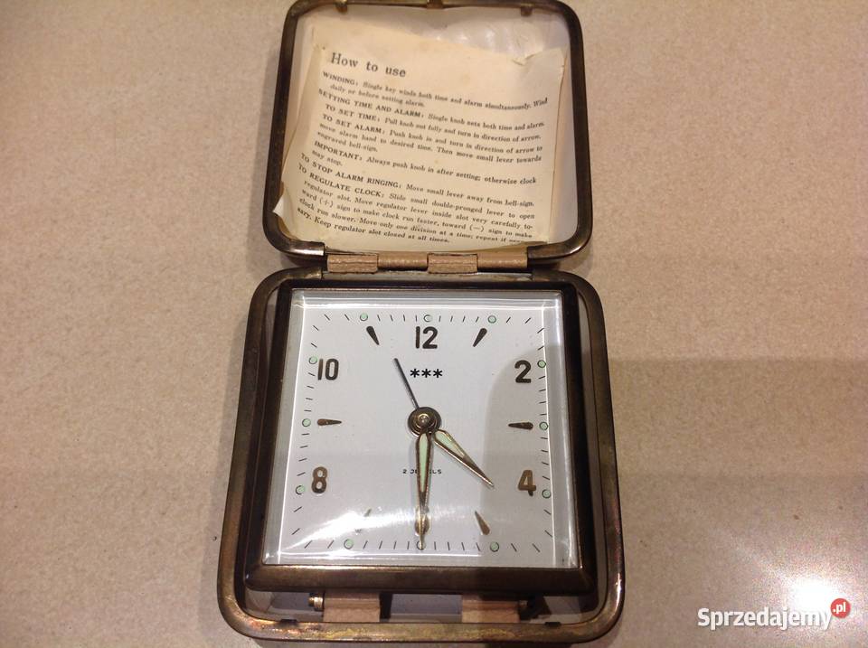 Stary Zegarek Budzik Podróżny 2 JEWELS lubuskie Nowa Sól