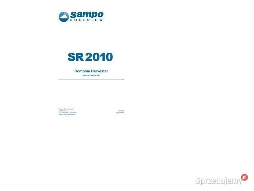 Sampo kombajn SR 2010 instrukcja obsługi katalog świętokrzyskie