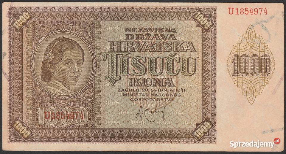 Chorwacja 1000 kuna 1971 stan 2