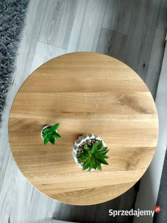 Stolik kawowy okrągły z półką 60 dąb loft sprzedam