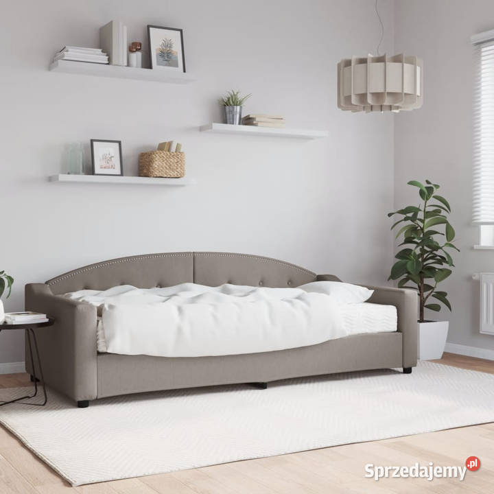 Sofa z materacem do spania kolor taupe tkanina mazowieckie Warszawa