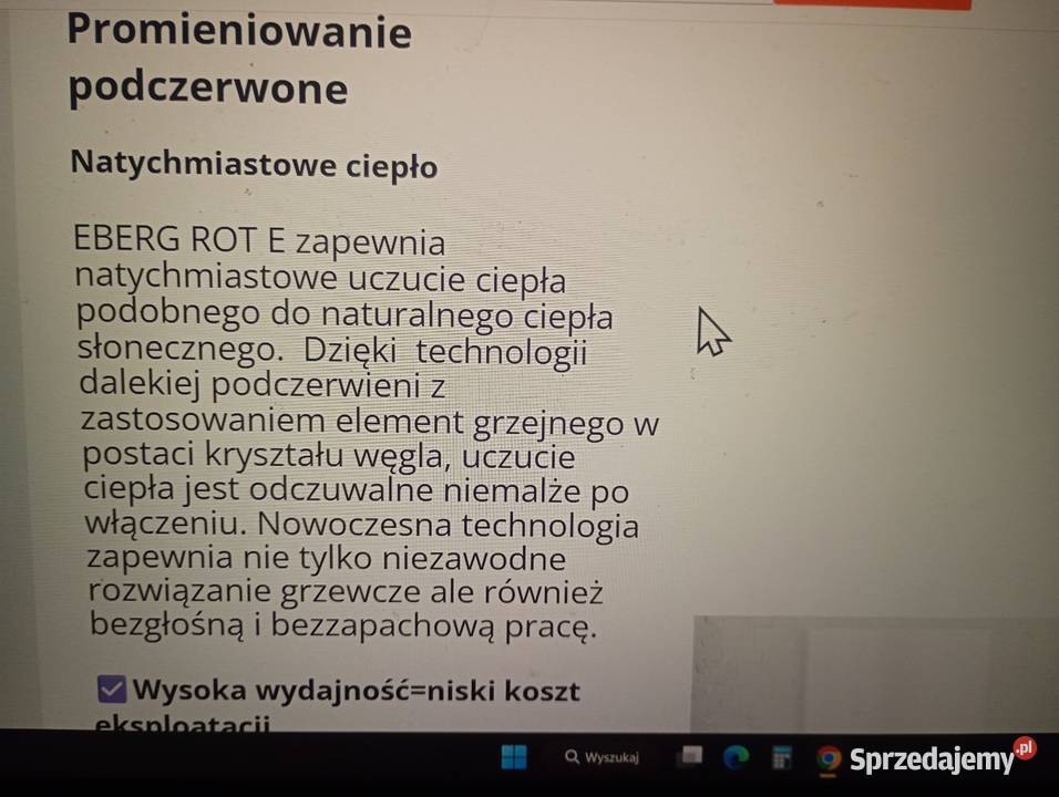 Grzejnik na podczerwień WiFi pilot 600watt