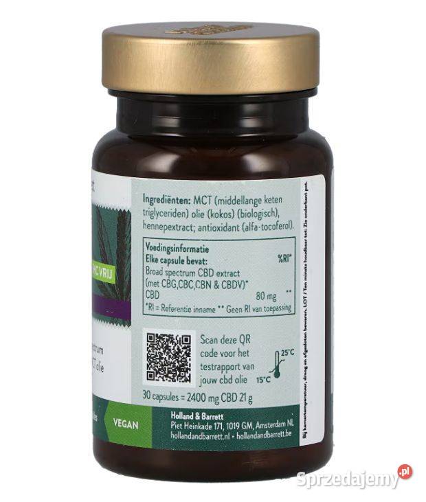 Holland Barrett CBD 80mg MCT Ultra Sterk 30 Caps łódzkie Łódź