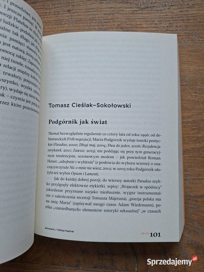Almanach Miłosz festiwal Księga olśnień j polski Kraków