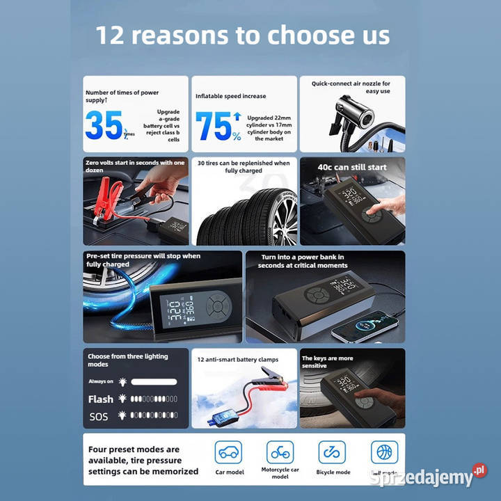 Auto start auta car jump kompresor zamiast kabli Warszawa