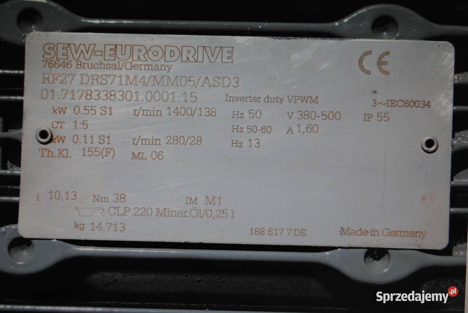 Motoreduktor 011055kw 28138obr FALOWNIK Sew